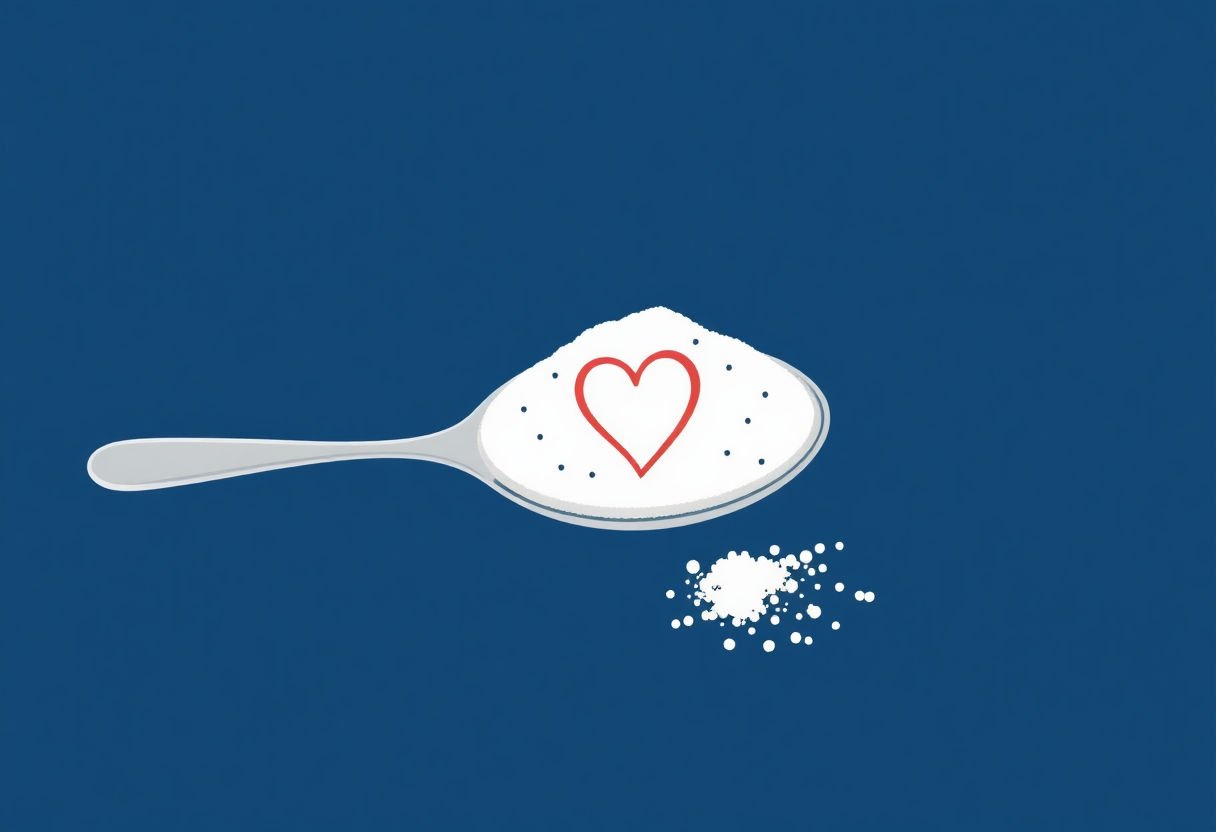 Magnesium powder in a spoon with a heart-shaped symbol