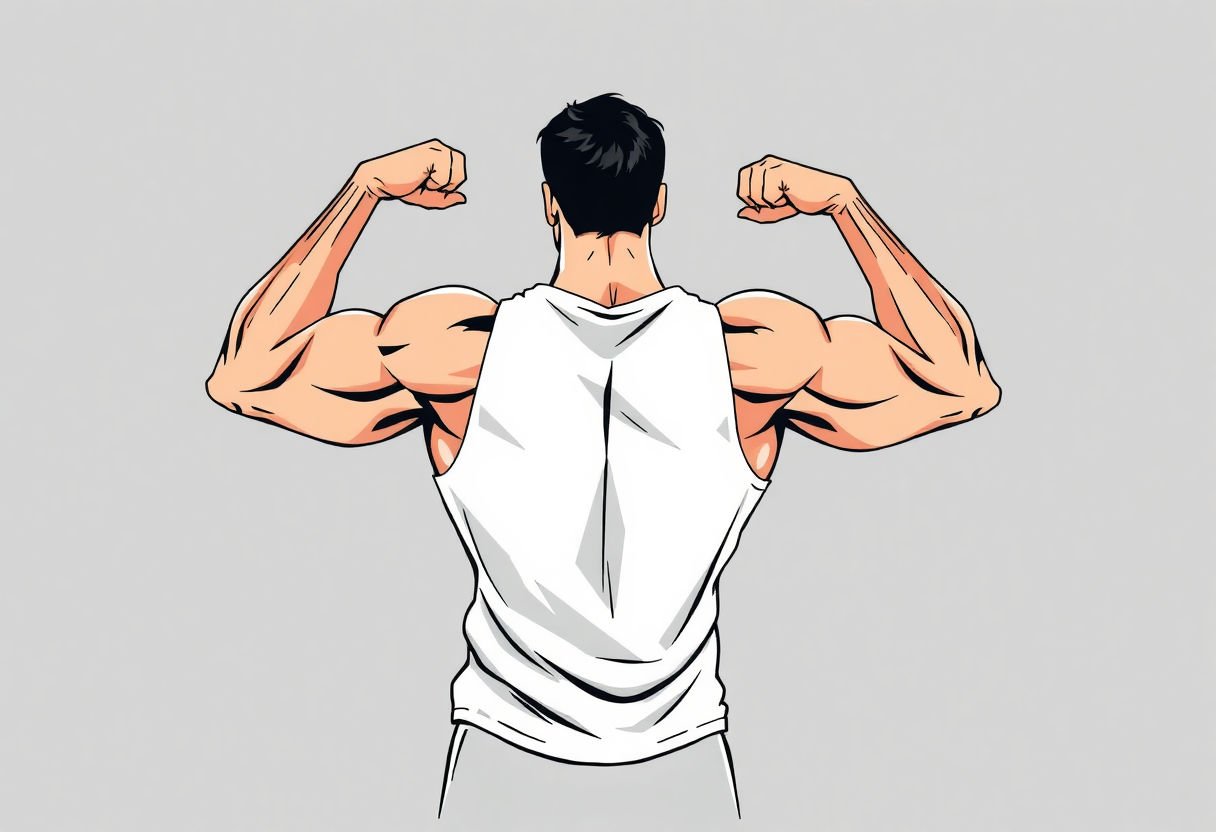 Athlete flexing muscles