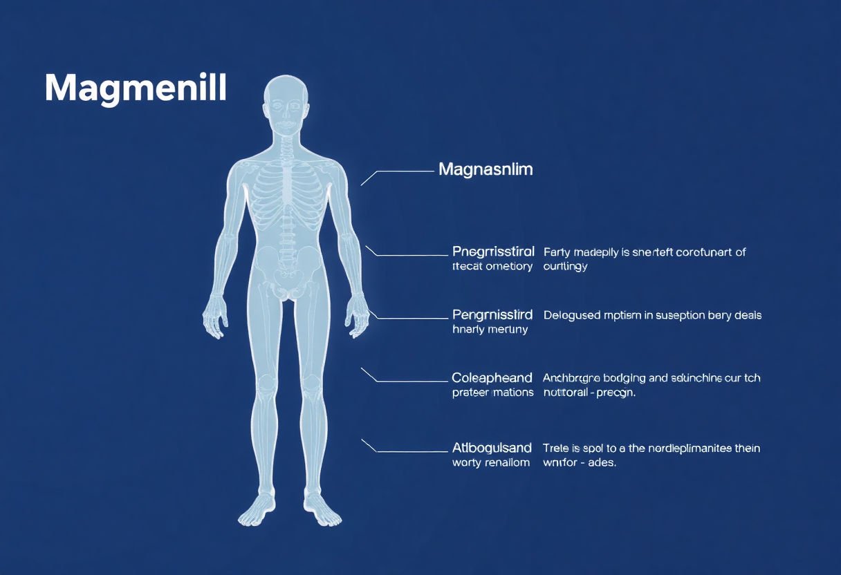 Body diagram highlighting magnesium's role