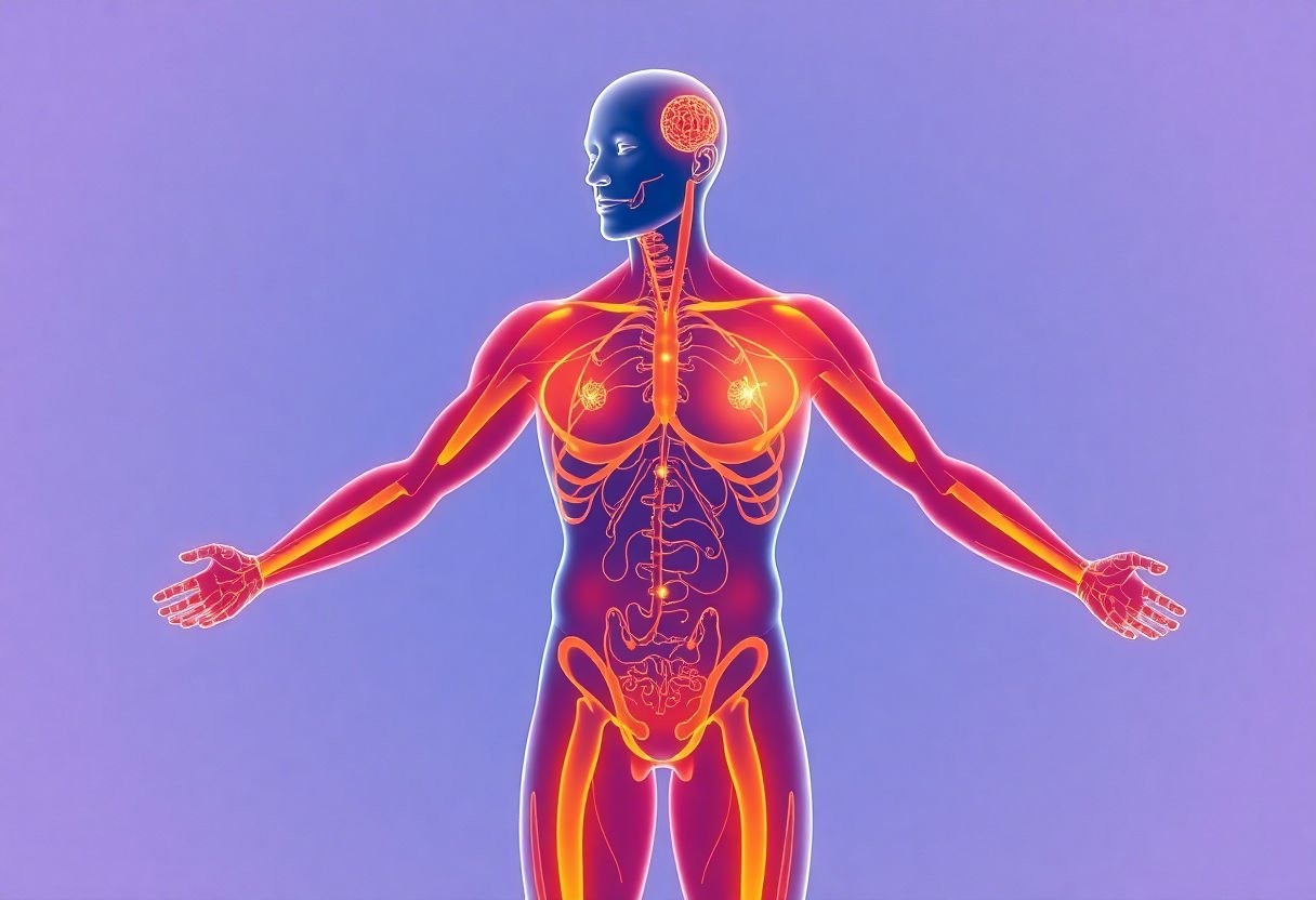 Human body highlighting magnesium needs