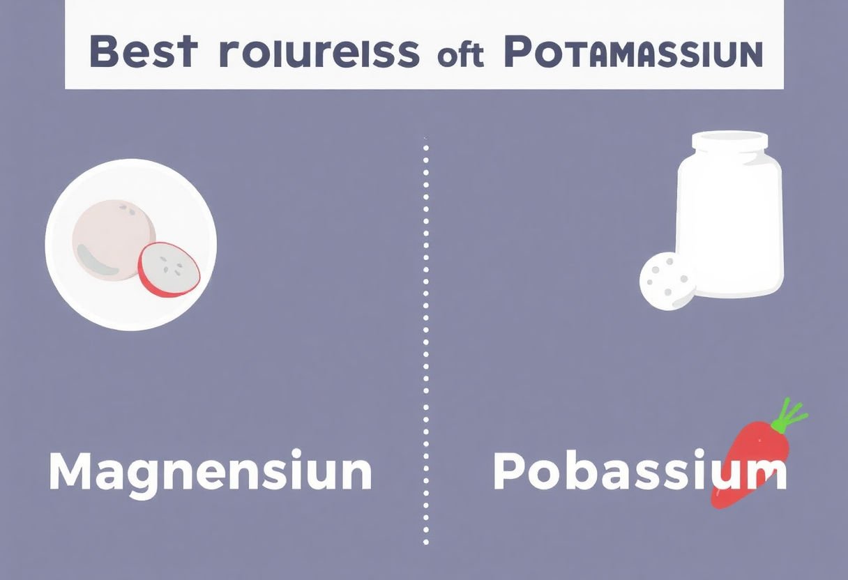 Infographic showing best sources of magnesium and potassium.