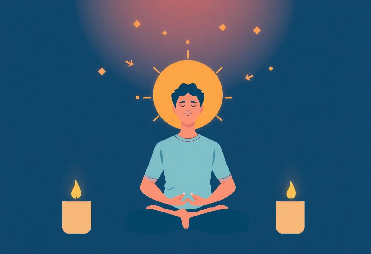 Person meditating to improve mental health