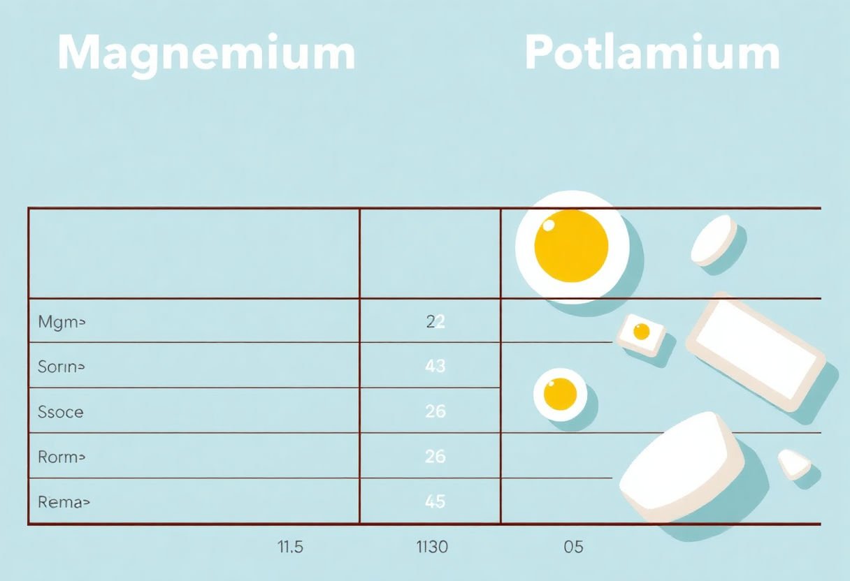 Magnesium and Potassium Supplements on a Table