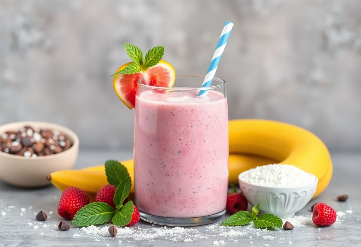 Smoothie with added magnesium powder