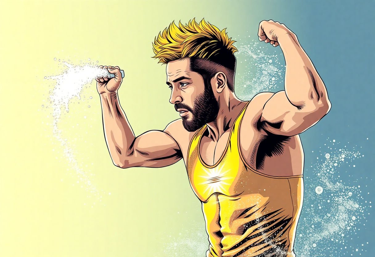 Athlete using magnesium powder
