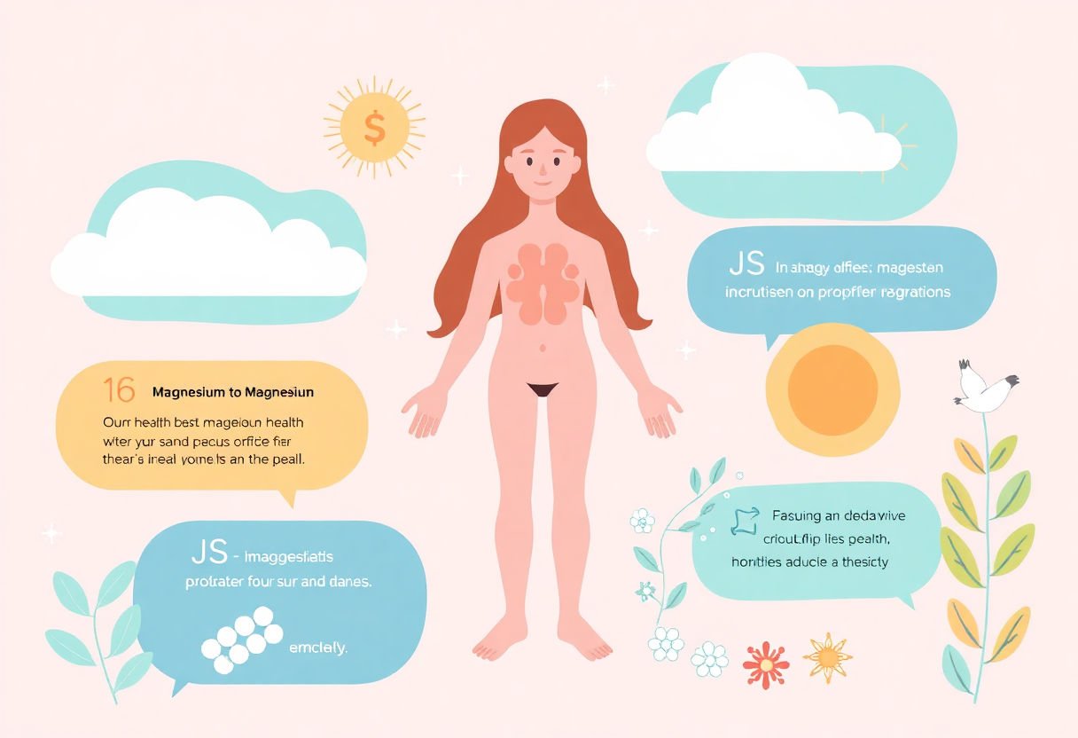 Illustrations of health benefits related to magnesium