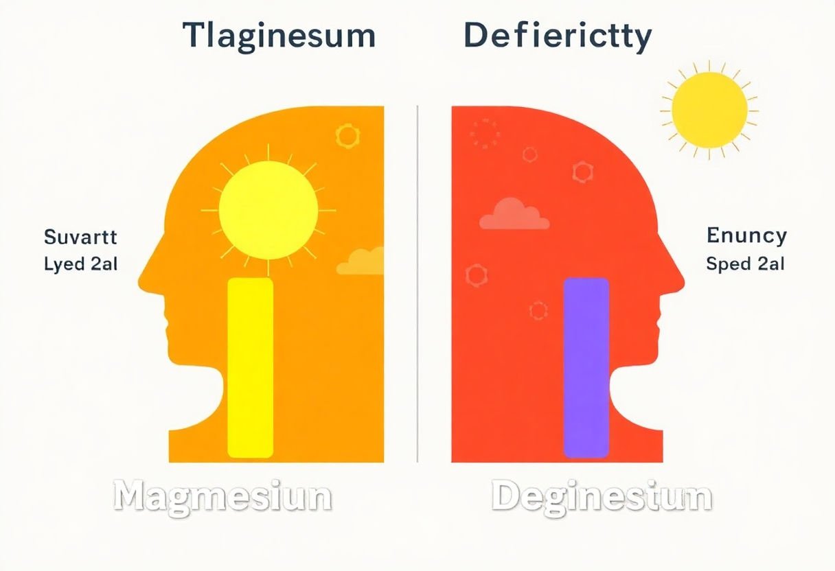 Comparison showing energy levels in magnesium deficiency